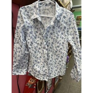 Wondernation Girls Button Up Flower Shirt 5T